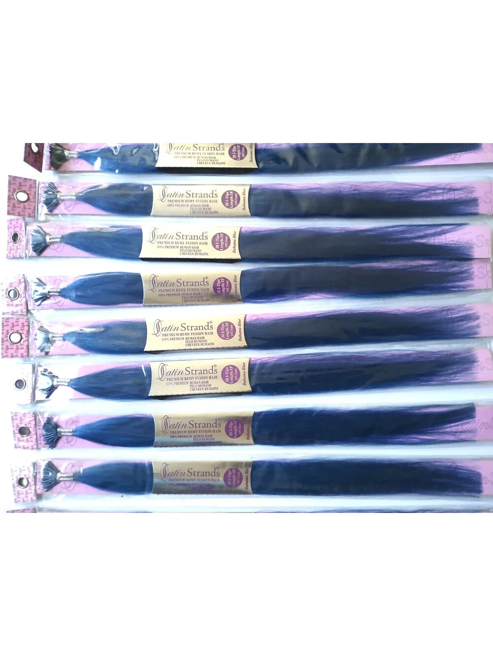 Lot  Of 17 Satin Strands 100% Human Hair 20 I-Tips 18